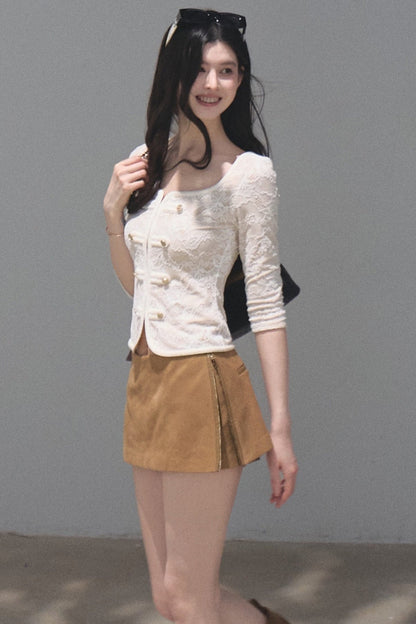 Napoleon Style Lace Knit Top