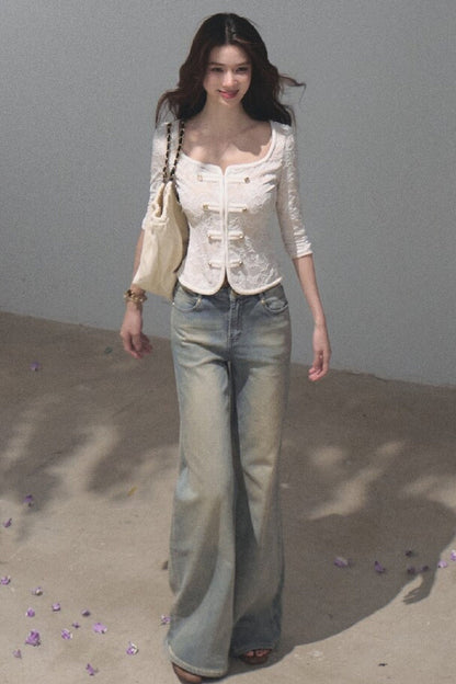 Napoleon Style Lace Knit Top