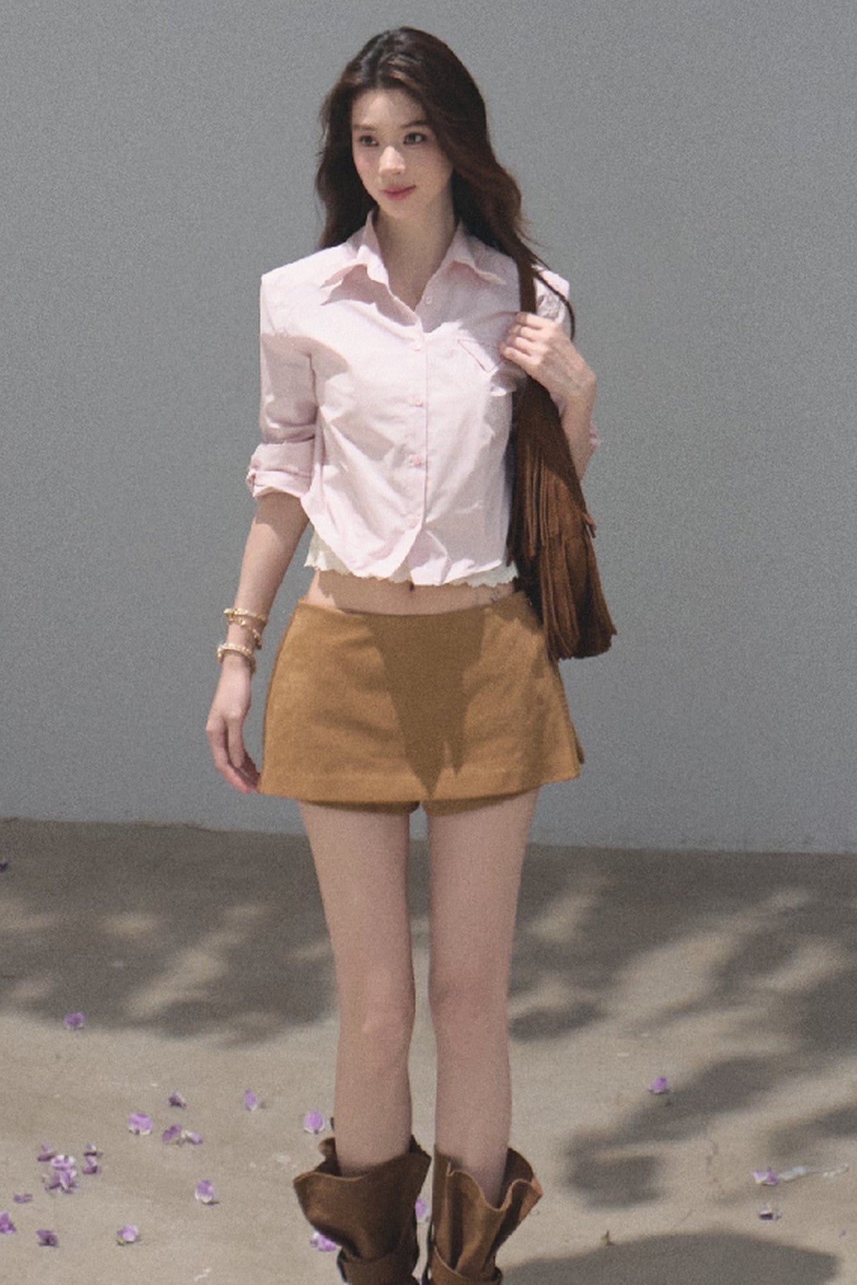 Maillard Retro Suede Skirt