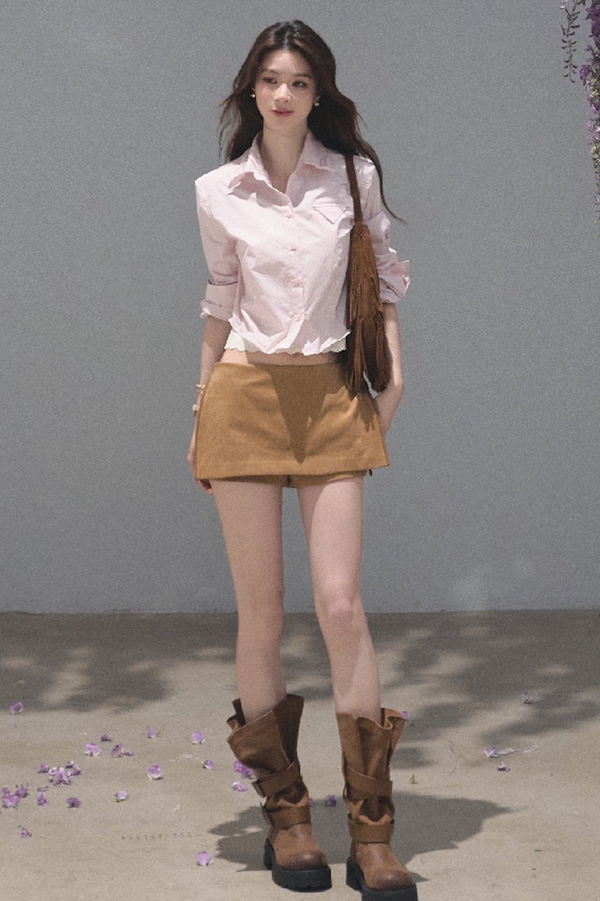 Maillard Retro Suede Skirt
