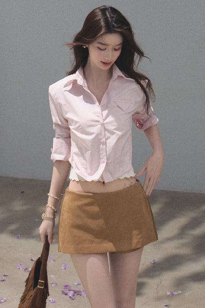 Maillard Retro Suede Skirt