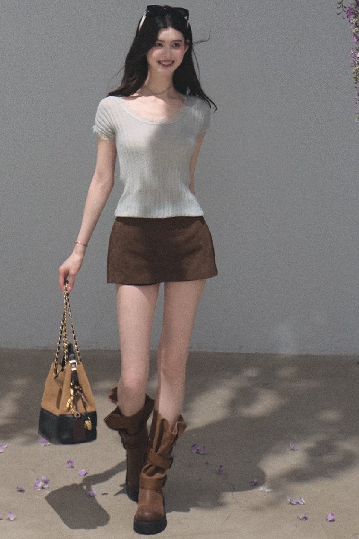 Maillard Retro Suede Skirt
