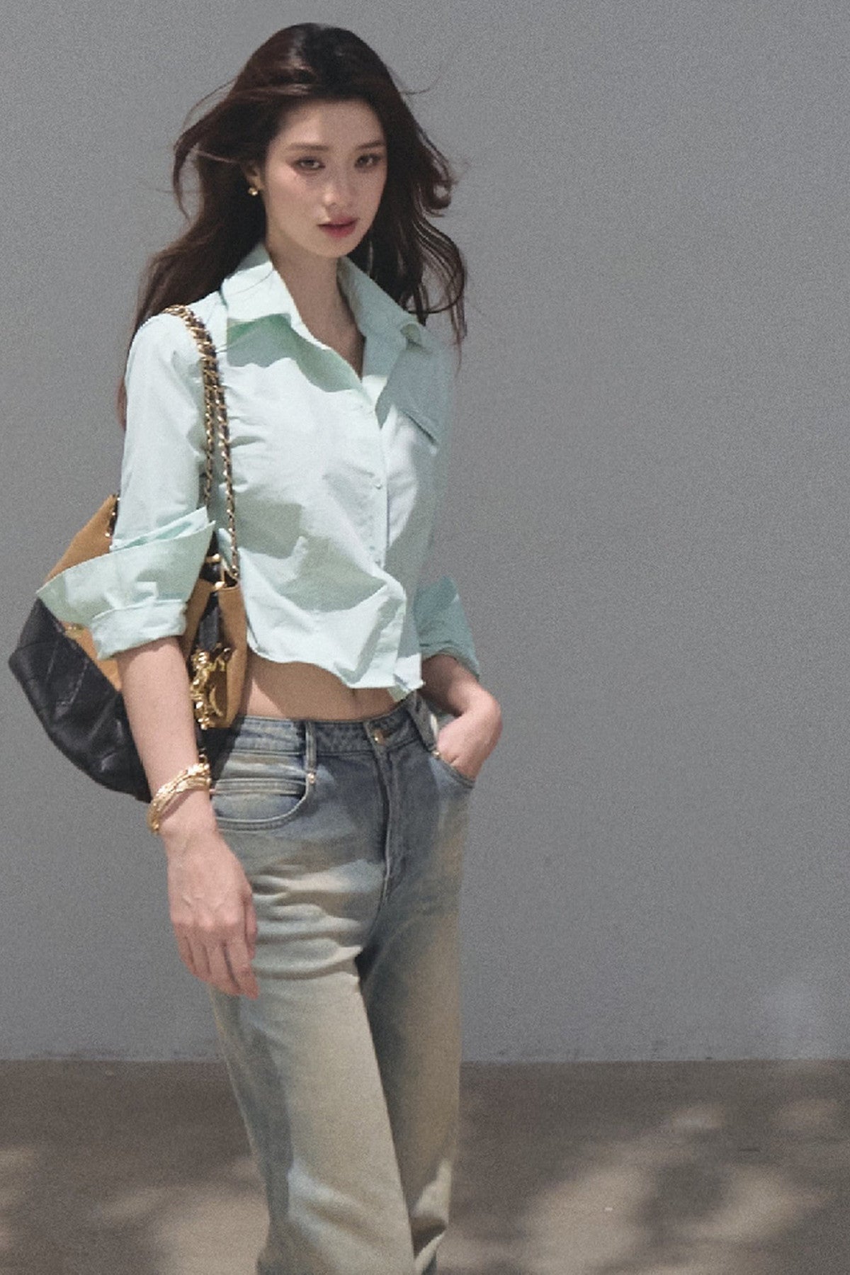 Pine Resin Tears Long-Sleeve Cotton Shirt