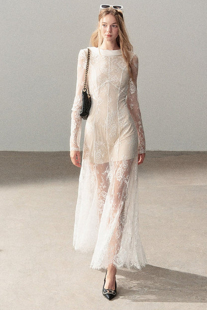 Backless Lace Long Dress