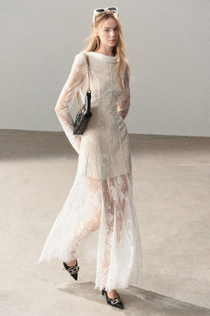 Backless Lace Long Dress