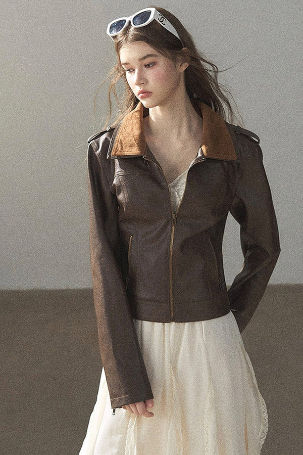American Motorcycle Style PU Leather Jacket