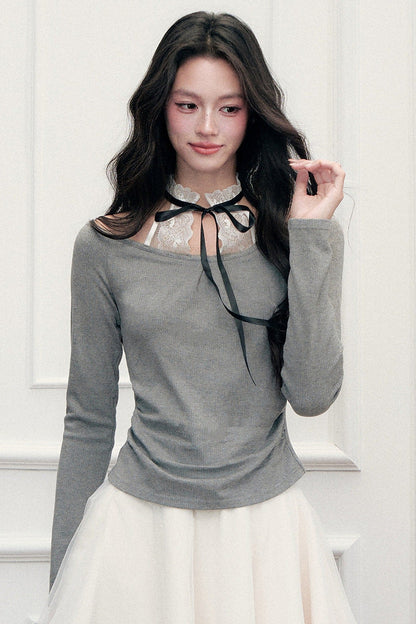 Lace Halter Layered-Look Top