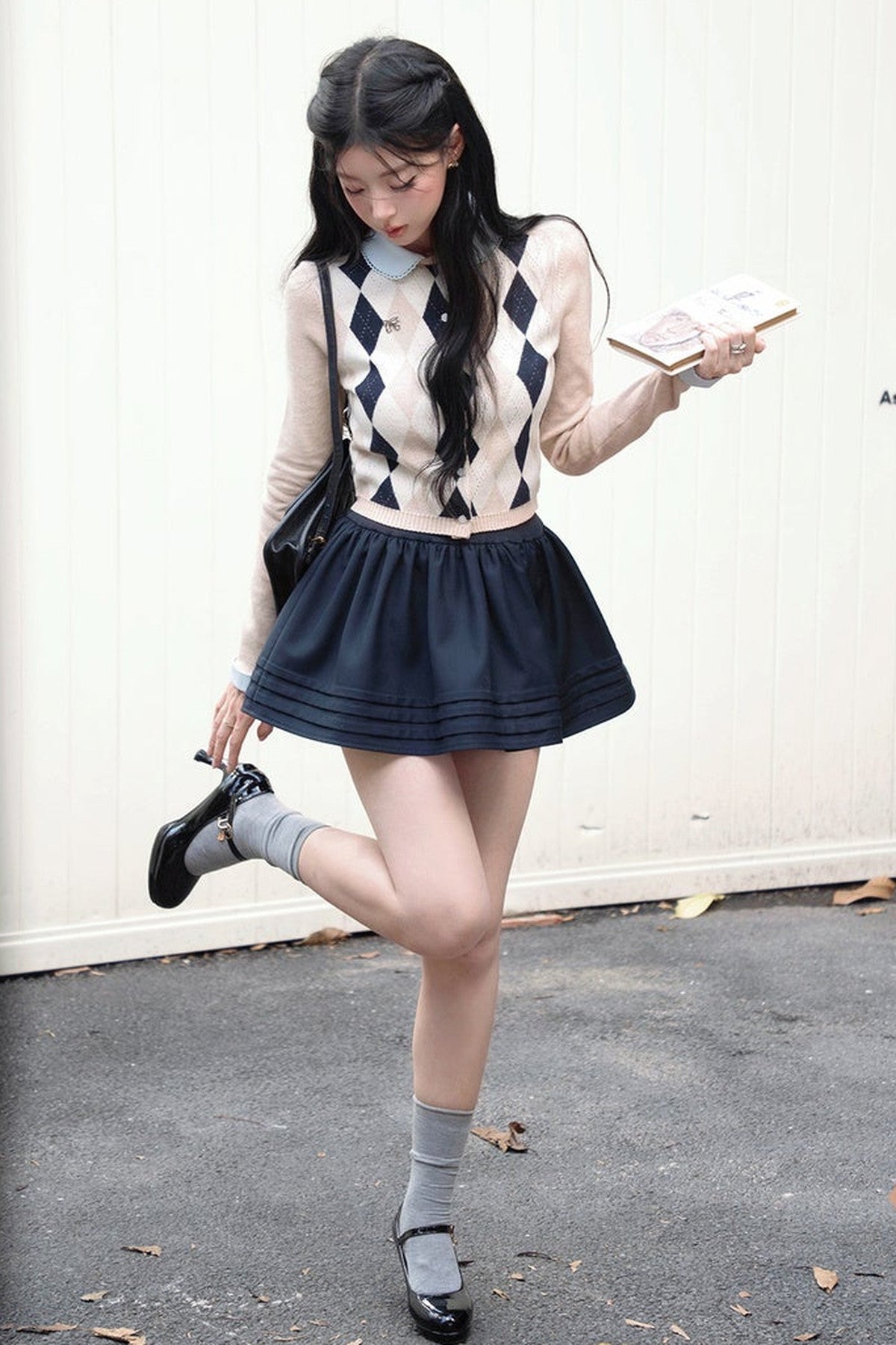 Collar Diamond Cardigan