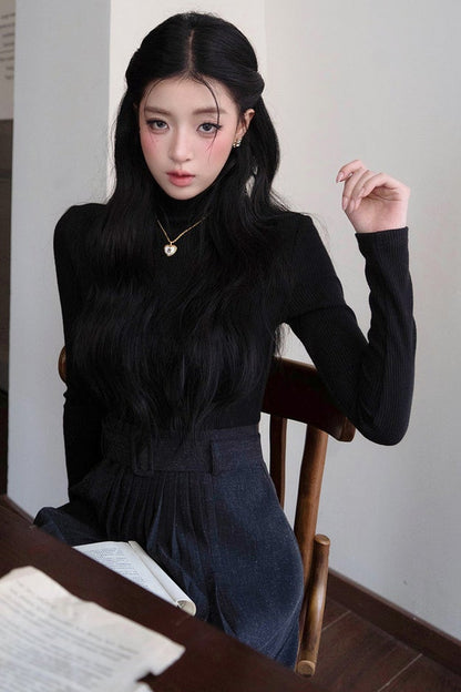 Short Cape and Knitted Dress Set-Up