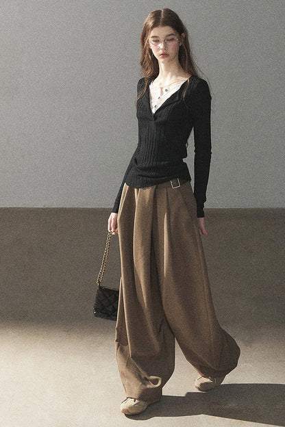 Ribbed Lace Knit Top