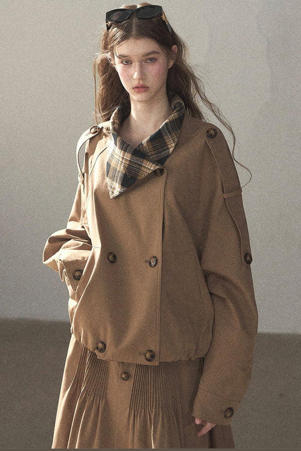 Chestnut Brown Jacket and Skirt Set-Up