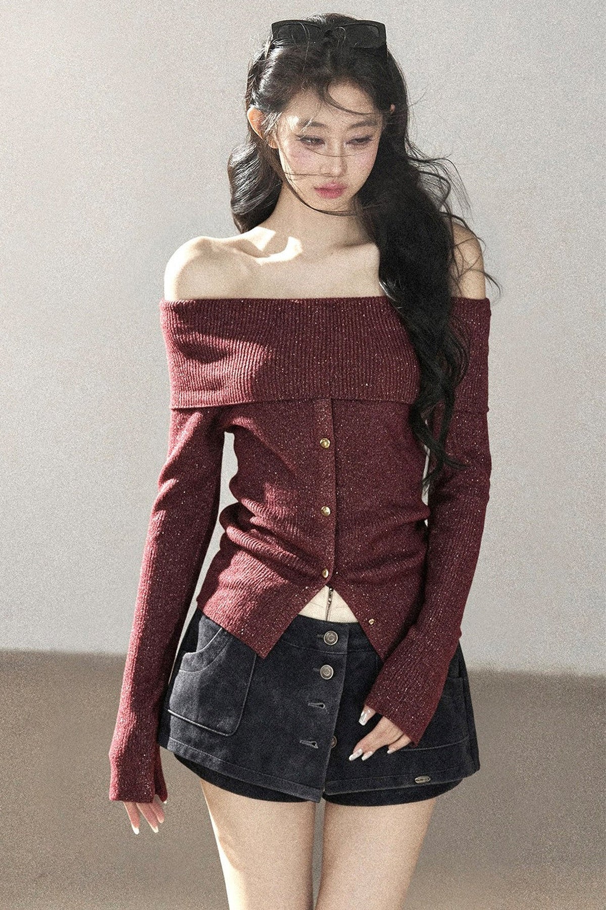 Autumn Waist-Cinching Spicy Girl Top