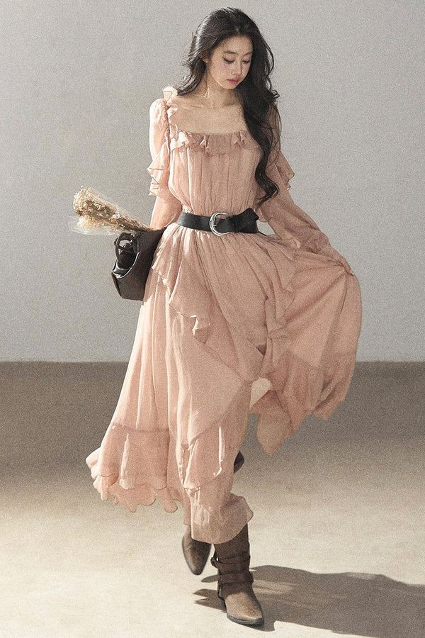 Long Ruffled Dress