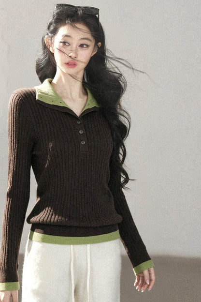 Layered-Look Knit Top Set