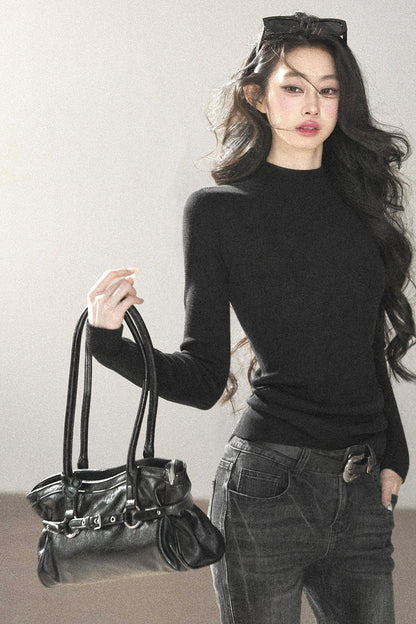 Conjunto de chaqueta y top de capa base de punto