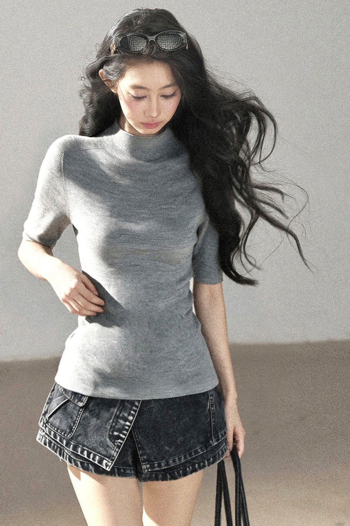 Conjunto de chaqueta y top de capa base de punto