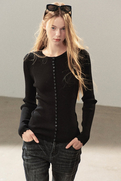 Conjunto de chaqueta y top de capa base de punto