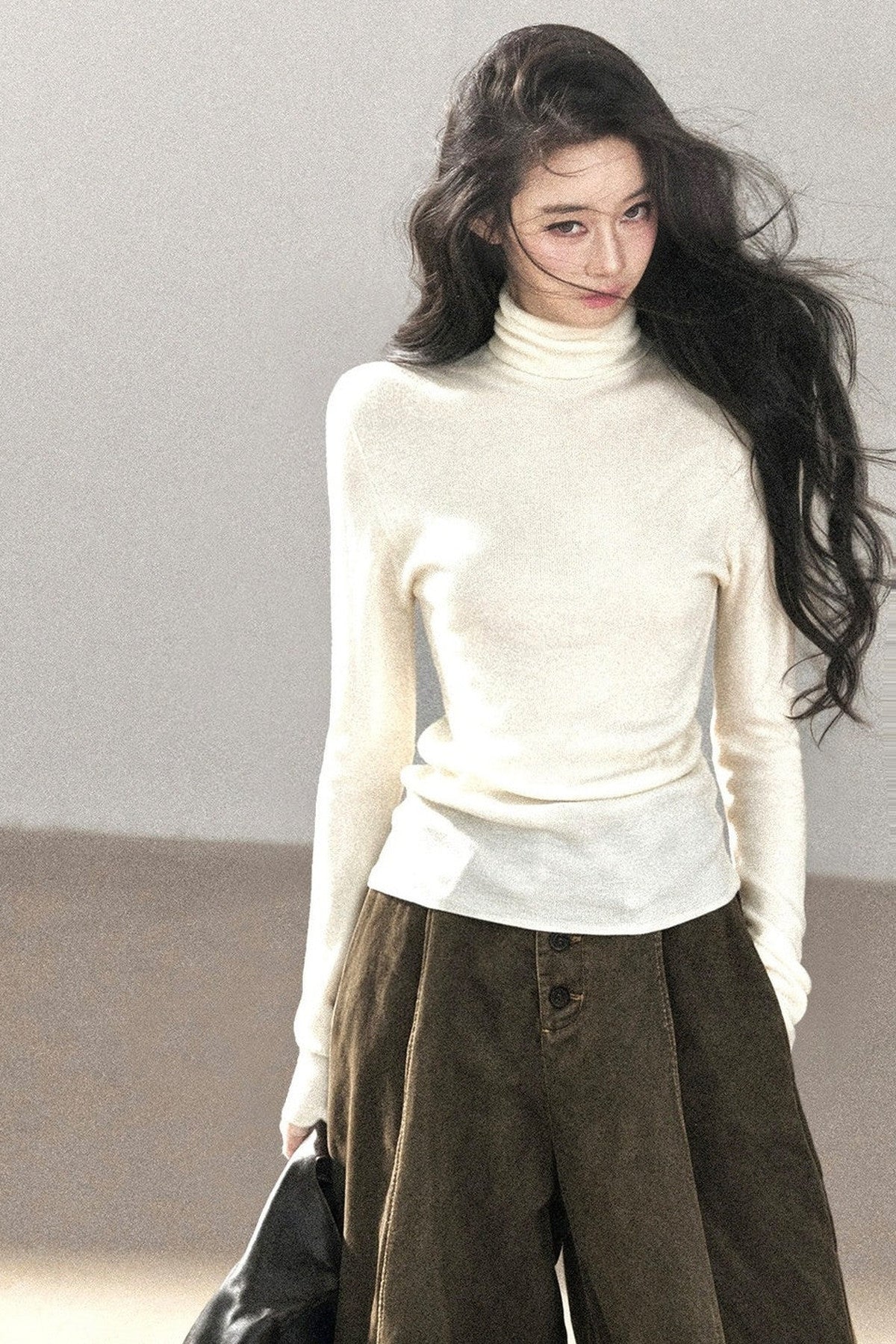 Conjunto de chaqueta y top de capa base de punto
