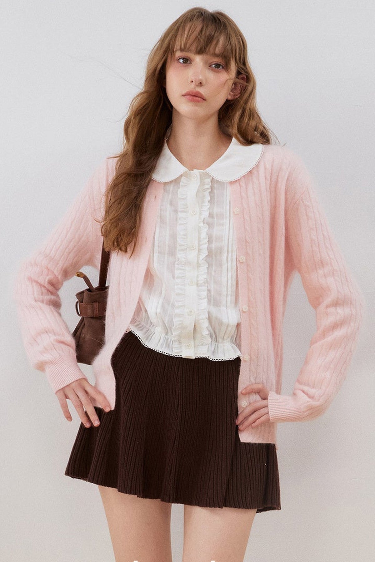 Cashmere Wool Cable Knit Cardigan