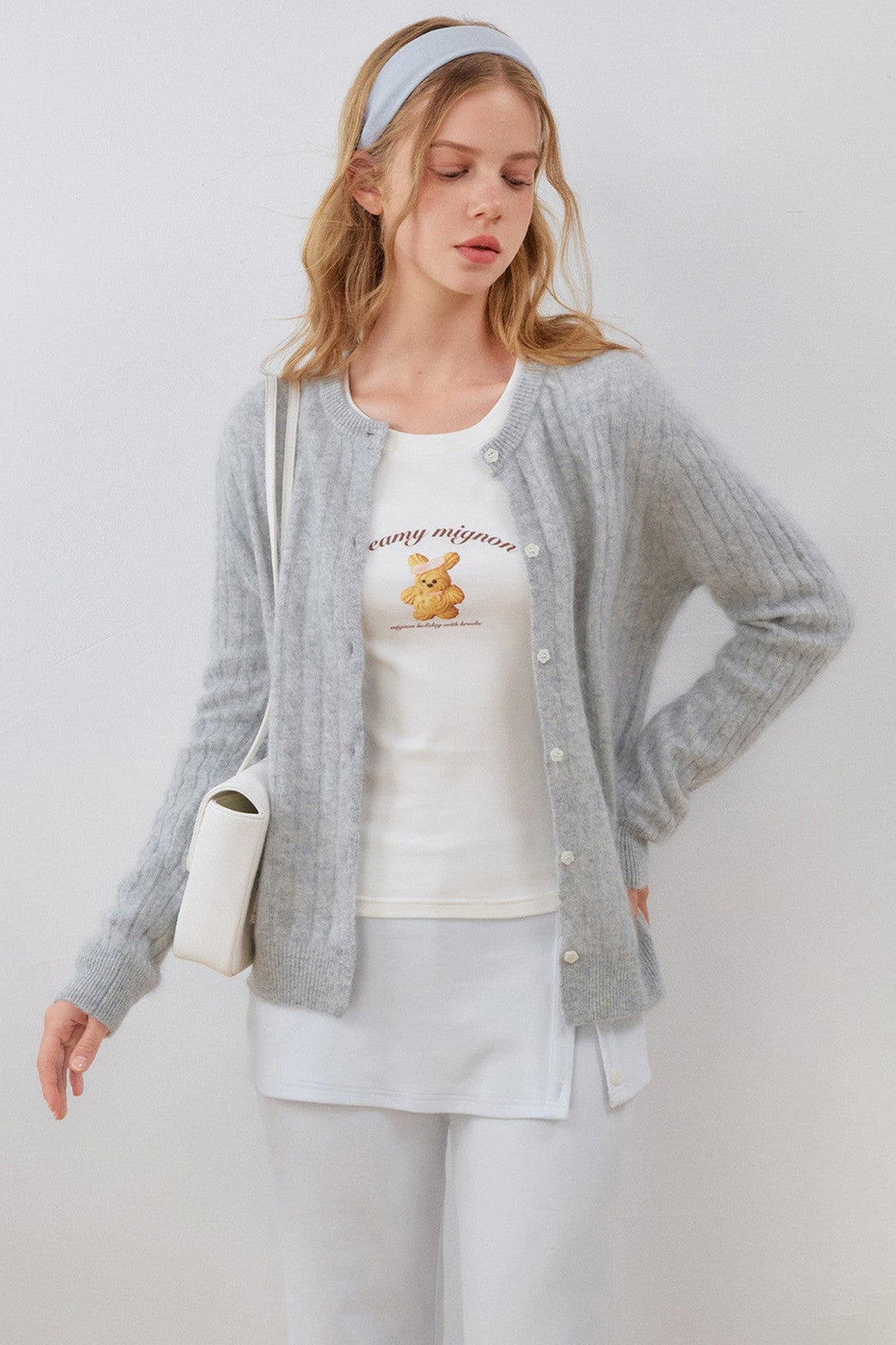 Cashmere Wool Cable Knit Cardigan