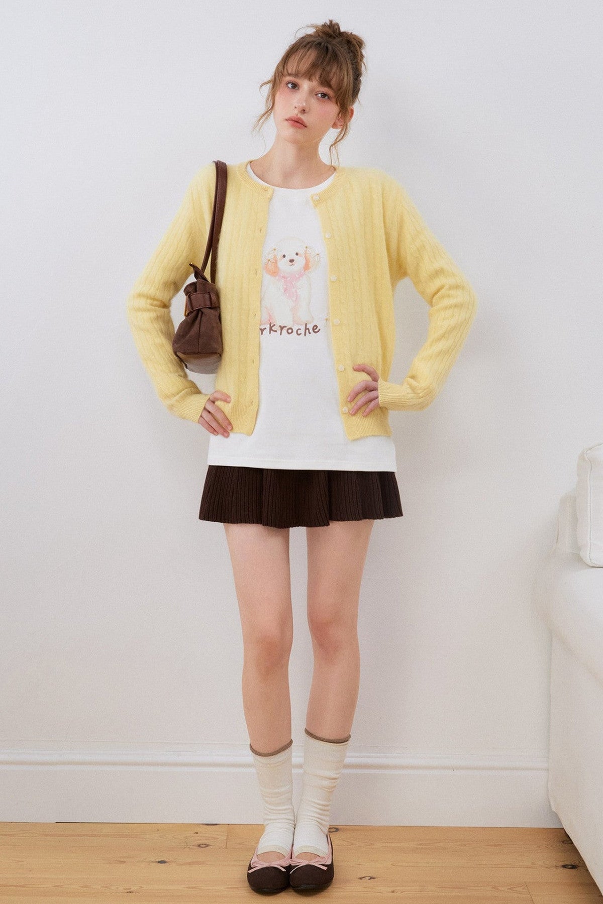 Cashmere Wool Cable Knit Cardigan