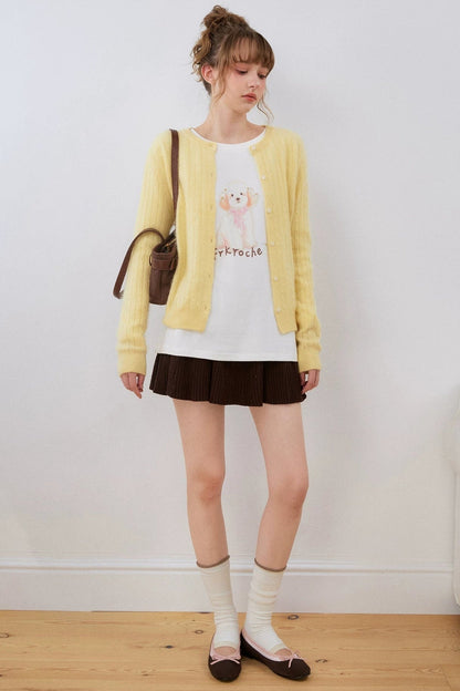 Cashmere Wool Cable Knit Cardigan