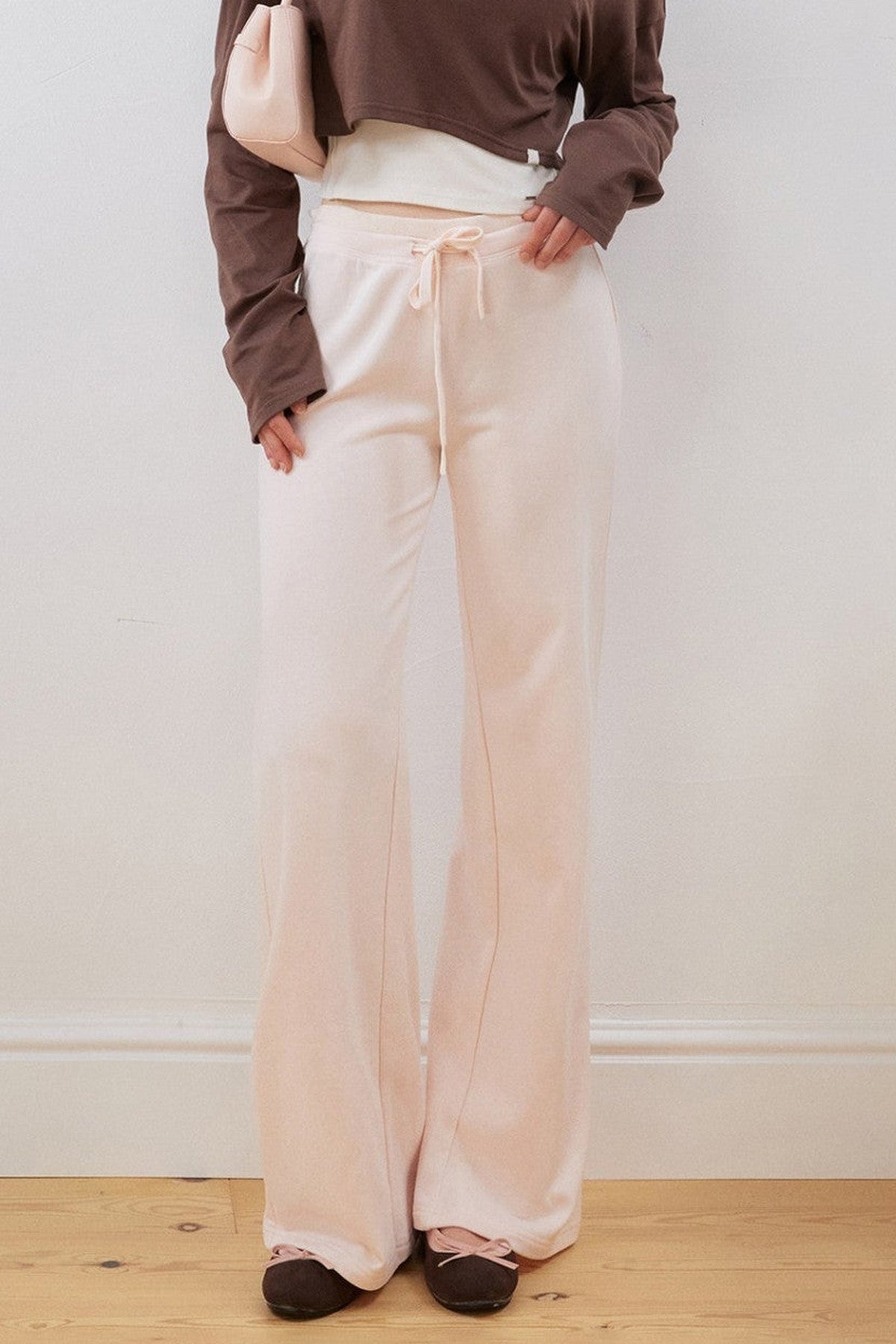Asymmetrical Cropped Sweatshirt and Waistband Sweatpants Set-Up