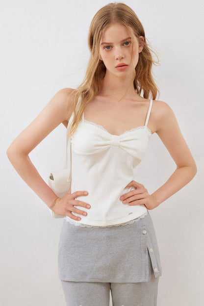 3D Bow Lace Trim Camisole