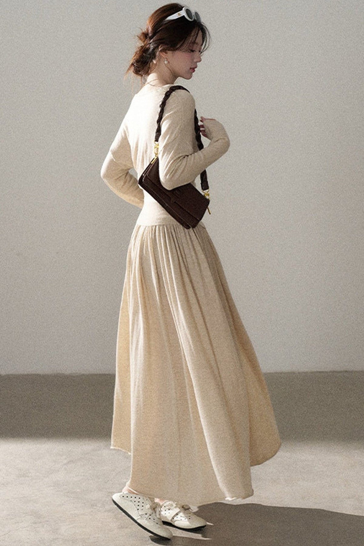 Long Sleeve Knit Top and Skirt Set