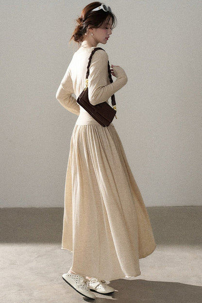 Long Sleeve Knit Top and Skirt Set
