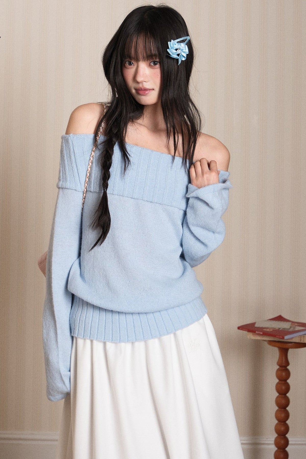 Off-Shoulder Knit Top