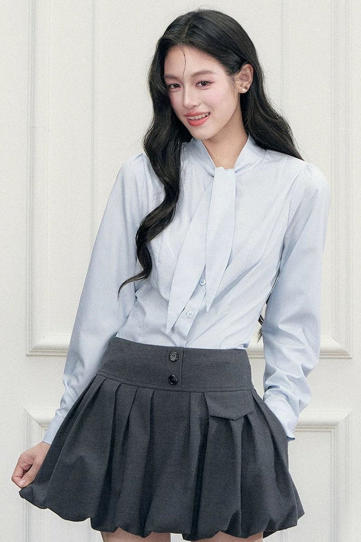 High Waist Pleated Pocket Skirt