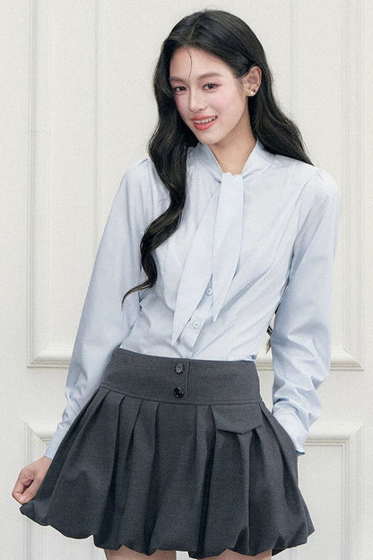 High Waist Pleated Pocket Skirt