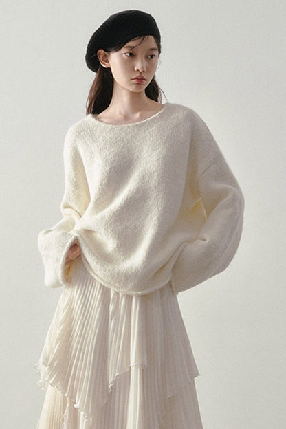 Cream Loose Knit Sweater
