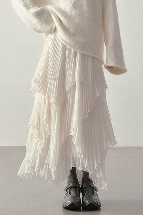 3D Textured Pleated Skirt
