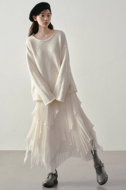 3D Textured Pleated Skirt