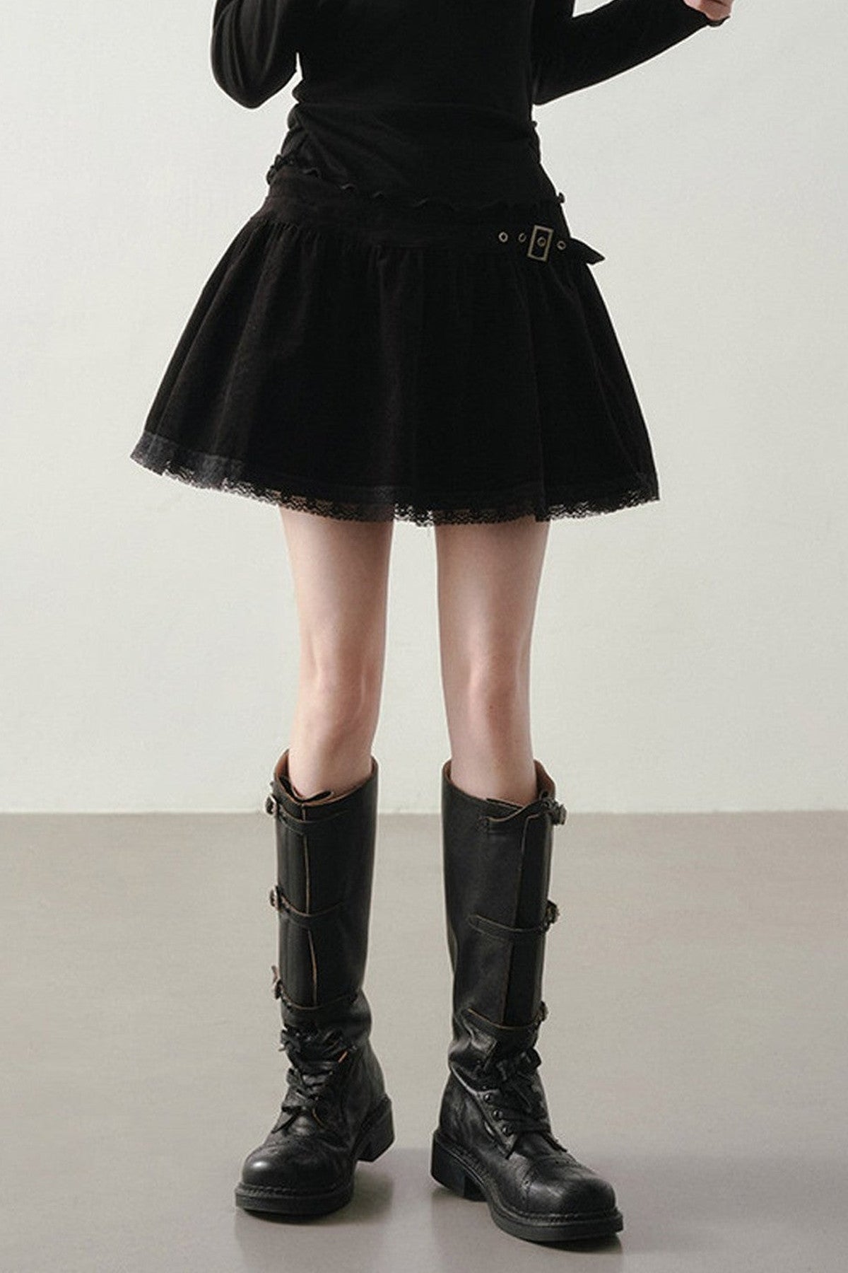 Lace Spliced Skirt