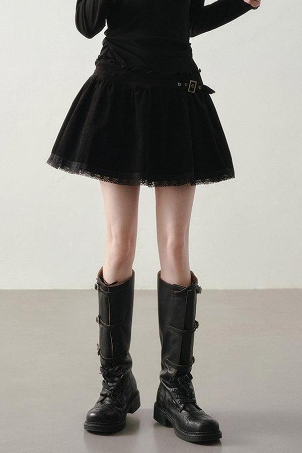 Lace Spliced Skirt