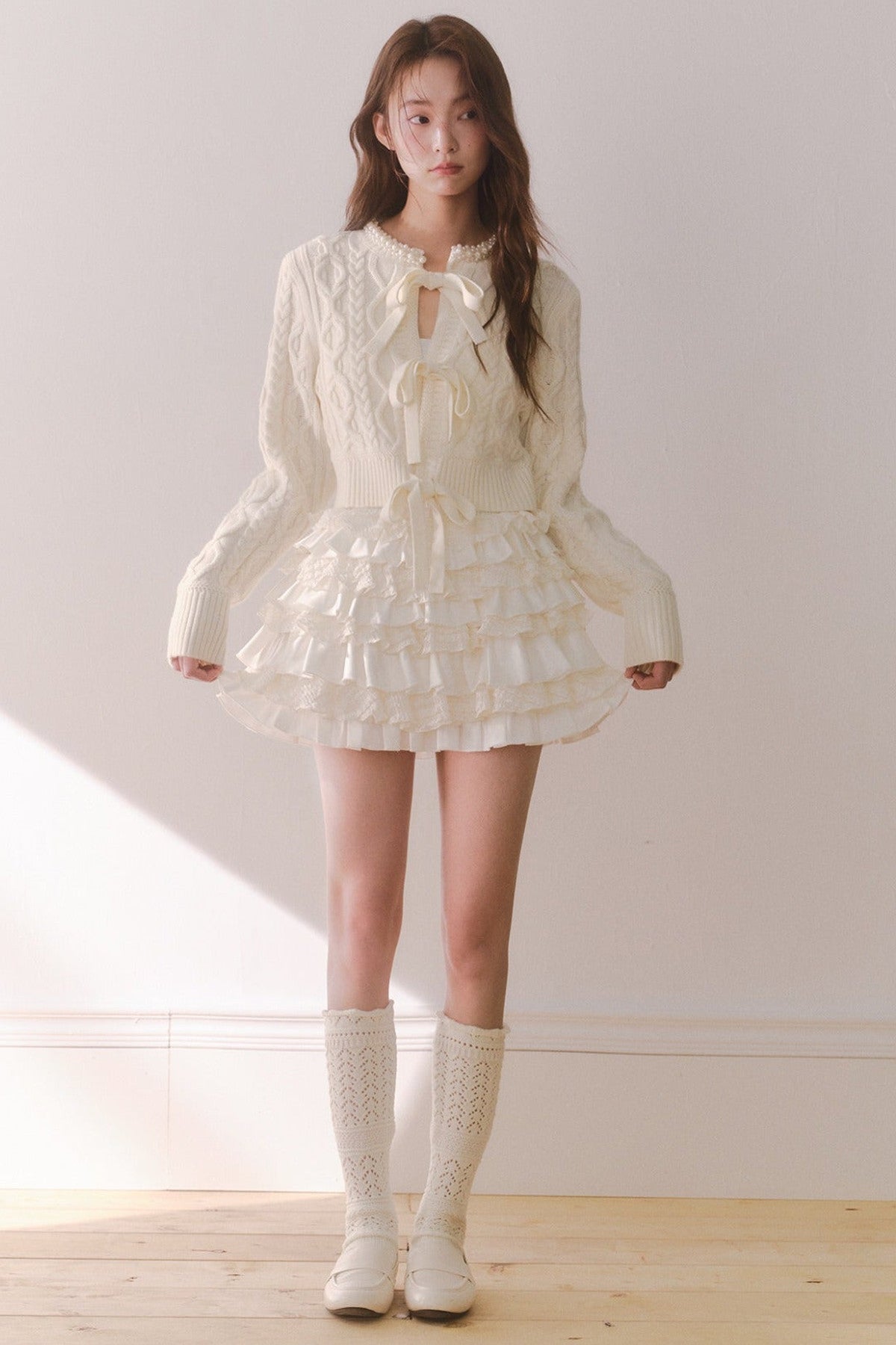 Satin Lace Multi-Layered Cake Skirt
