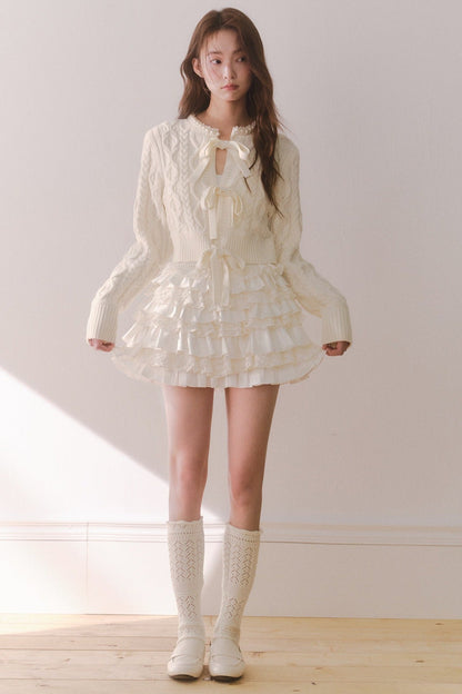 Satin Lace Multi-Layered Cake Skirt