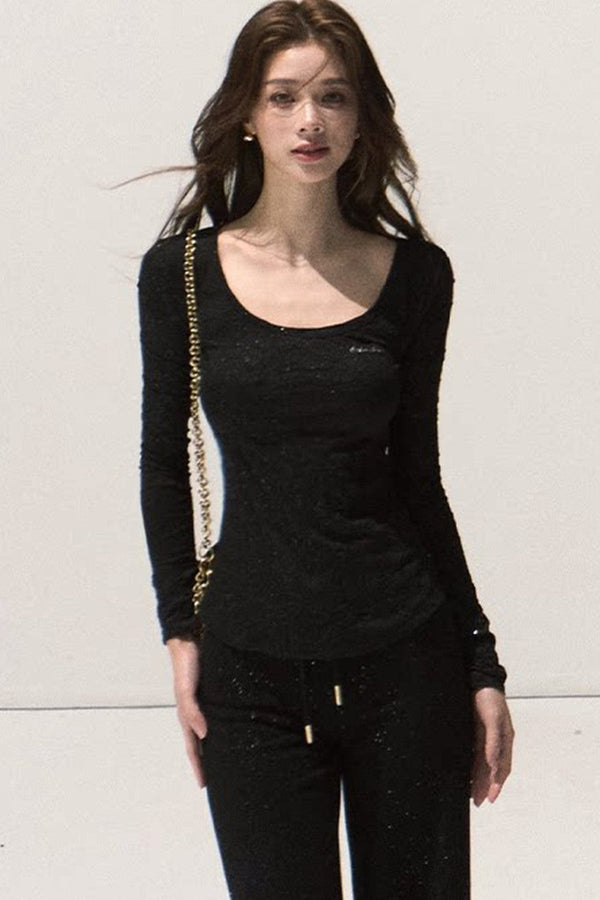 Silver Sprinkle Textured Knit Top