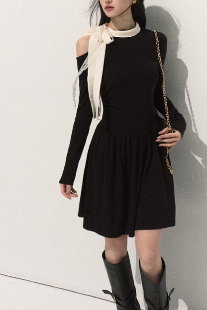 Robe en maille à manches longues