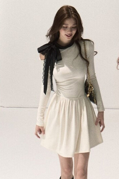 Robe en maille à manches longues