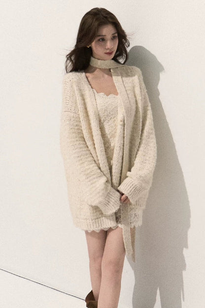 Cardigan en maille à sequins scintillants