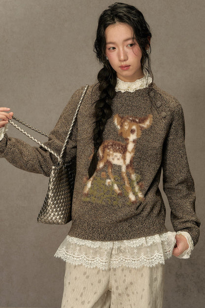 Fawn Spotted Lace Trim Pants