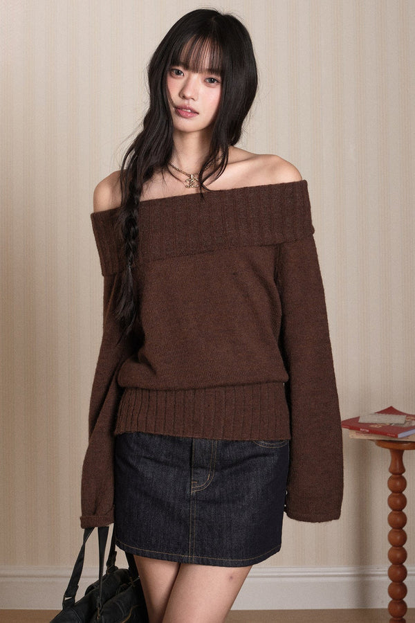 Off-Shoulder Knit Top