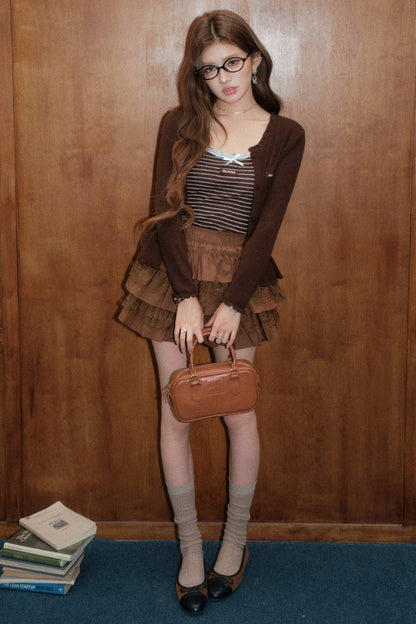 High-Waisted Lace Tiered Skirt Set-Up