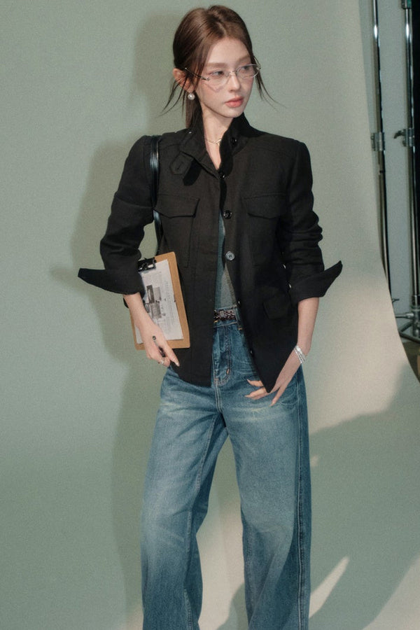 Workwear Linen Top and Jeans Set-Up