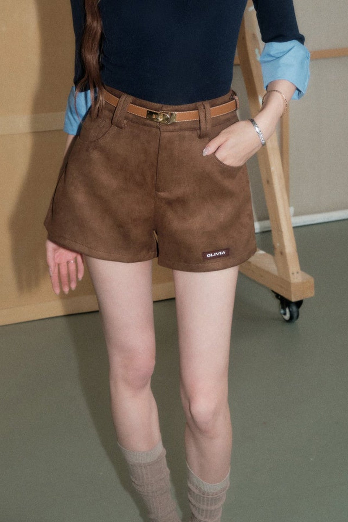 White Merino Jacquard Knit Top and Shorts Set-Up