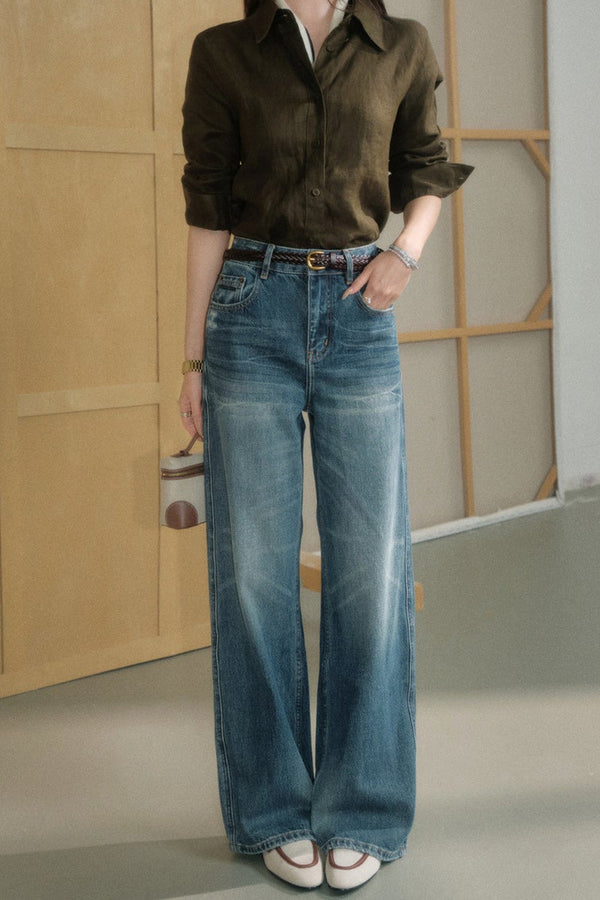 Brown Layered-Look Wool Knit Top and Pants Set